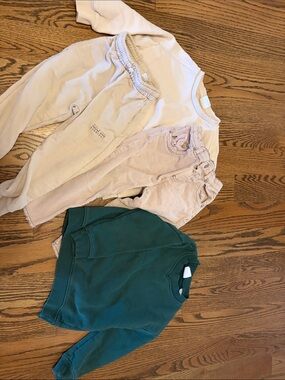 Zara 2-pack Neutral and Green Jogger Pants & Sweater Sets